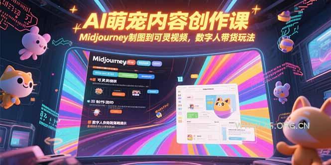 AI萌宠内容创作课，Midjourney制图到可灵视频，数字人带货玩法-小红泡