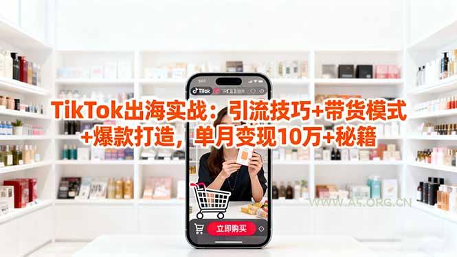 「TikTok出海实战」引流技巧+带货模式+爆款打造，单月变现10万+秘籍-小红泡