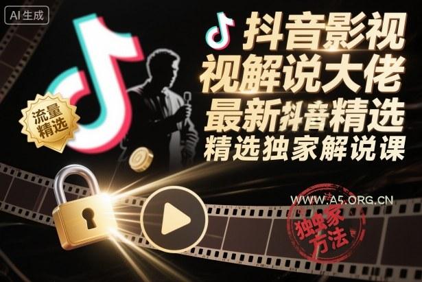 抖音影视解说大佬最新抖音进精选和独家方法，精选独家解说课-小红泡